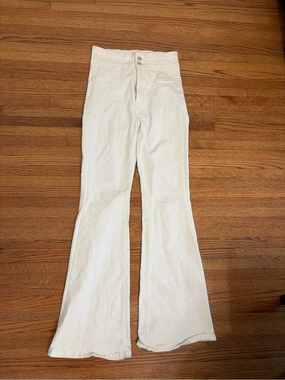 We The Free High-Waist White Flare Jeans